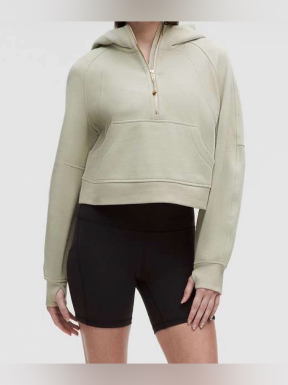 LULULEMON SCUBA OVERSIZE WAIST LENGTH LIGHT SAGE GREEN HOODIE SIZE XS/S